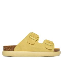 Klapki Scholl. Żółte klapki damskie Scholl, bez wzorów, bez obcasa. Za 421.99 zł.