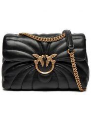 Pinko Skórzana torebka w kolorze czarnym - 28 x 19 x 10 cm rozmiar: onesize. Czarne torebki klasyczne damskie Pinko, bez wzorów, z materiału, pikowane, bez dodatków. Za 1,471.56 zł.