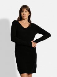 Just Cashmere Kaszmirowa sukienka "Tracy" w kolorze czarnym rozmiar: S. Czarne sukienki damskie Just Cashmere, s, bez wzorów, z kaszmiru, bez kołnierzyka, bez ramiączek, mini. Za 324.26 zł.