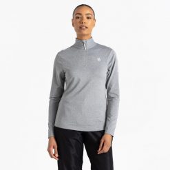 Bluza narciarska damska Lowline II z suwakiem. Szare bluzy bez kaptura damskie Dare 2b, z elastanu. W wyprzedaży za 119.99 zł.