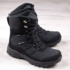 Śniegowce trekkingowe wodoodporne czarne American Club SN01. Czarne buty zimowe męskie American CLUB, z materiału, bez zapięcia. Za 216.99 zł.