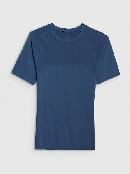 4F Koszulka sportowa w kolorze granatowym rozmiar: L/XL. Niebieskie t-shirty sportowe męskie 4f, l, z materiału, bez ramiączek, outdoorowe. Za 72.95 zł.