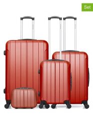 BlueStar 4-częściowy zestaw "Napoli" w kolorze czerwonym rozmiar: onesize. Czerwone walizki Bluestar, bez wzorów, z materiału. Za 587.99 zł.