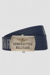 AERONAUTICA MILITARE Granatowy bawełniany męski pasek, Rozmiar XS. Niebieskie paski męskie AERONAUTICA MILITARE, bez wzorów, z bawełny, sportowe. W wyprzedaży za 459.99 zł.