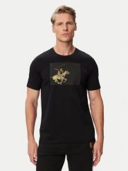 Beverly Hills Polo Club T-Shirt M1617-HR Czarny Regular Fit. Czarne koszulki polo męskie Beverly Hills Polo Club, m, bez wzorów, z bawełny, bez ramiączek. Za 140.99 zł.