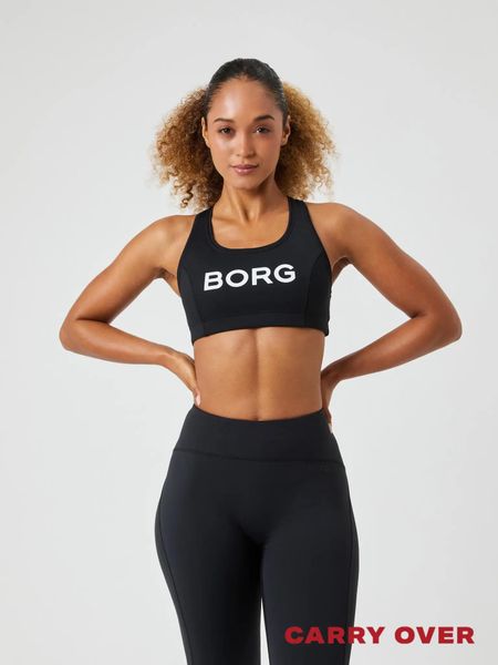 Bjorn_borg BORG MID SUPPORT SPORTS BRA Biustonosz sportowy średnie podtrzymanie. Czarne biustonosze sportowe damskie Björn Borg, bez wzorów, z poliamidu. Za 270.50 zł.