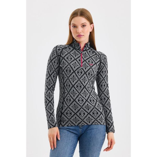 Venus - Koszulka termoaktywna z długim rękawem 100% wełna merino (230 g/m²). Czarne bielizna termoaktywna damska WOOLONA, m, bez wzorów, z wełny. W wyprzedaży za 351.00 zł.