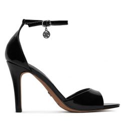 Sandały Nine West. Czarne sandały damskie Nine West, bez wzorów, bez obcasa, na szpilce. Za 229.99 zł.