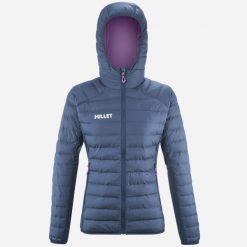 Kurtka ocieplana damska Millet Fitz Roy Warm Hoodie. Niebieskie kurtki damskie Millet, bez wzorów, bez kaptura. Za 829.99 zł.