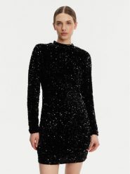 DKNY Sukienka koktajlowa P4ID6XQY Czarny Regular Fit. Czarne sukienki damskie DKNY, l, bez wzorów, z syntetyku, wizytowe, bez kołnierzyka, bez ramiączek. Za 459.99 zł.