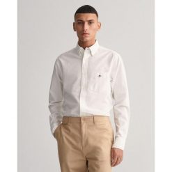Koszula Gant Classic Oxford. Białe koszule męskie Gant, xl, z aplikacjami, z bawełny, bez kołnierzyka, bez ramiączek. Za 397.00 zł.