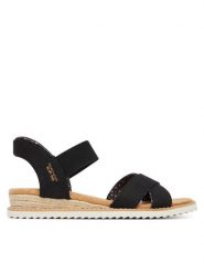 Skechers Sandały BOBS Desert Kiss - Golden Lily 114418/BLK Czarny. Czarne sandały damskie Skechers, bez wzorów, z materiału, bez obcasa, na płaskiej podeszwie. Za 289.99 zł.