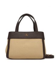 Calvin Klein Torebka Ck Canvas Mini Tote Crossbody LV04F3504G Brązowy. Brązowe torebki klasyczne damskie CALVIN KLEIN, bez wzorów, z materiału, bez dodatków. Za 529.99 zł.