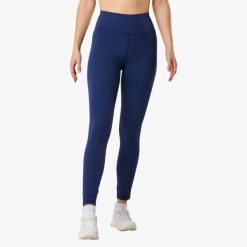 Długie legginsy treningowe damskie Swedemount Move Long Tights szybkoschnące. Niebieskie bielizna termoaktywna damska SWEDEMOUNT, bez wzorów, z tkaniny, do biegania. Za 185.00 zł.