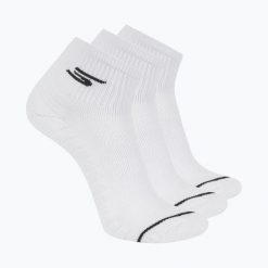 Skarpety męskie SKECHERS 1/2 Terry Qtr Crew 3. Białe skarpetki męskie Skechers, z aplikacjami, z bawełny. Za 52.99 zł.