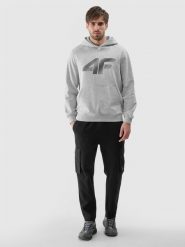 4F Bluza dresowa nierozpinana z kapturem męska - szara L. Szare bluzy sportowe męskie 4f, bez wzorów, z bawełny, sportowe, bez kołnierzyka, bez ramiączek. Za 169.99 zł.