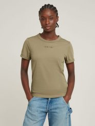 G-Star Koszulka w kolorze khaki rozmiar: L. Brązowe bluzki damskie G-Star, l, bez wzorów, z bawełny, retro, bez kołnierzyka, bez ramiączek. Za 101.23 zł.
