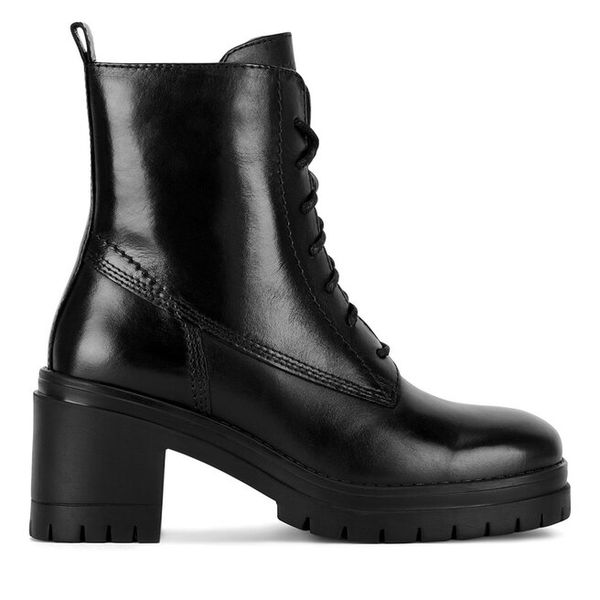 Trzewiki Lasocki. Czarne botki damskie Lasocki, bez obcasa, na słupku, bez zapięcia. Za 199.99 zł.