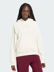 Adidas Bluza Kit Small Logo Hoodie KV9792 Kremowy Regular Fit. Białe bluzy bez kaptura damskie Adidas, l, z bawełny. Za 251.99 zł.