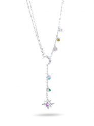 CHARM'S Srebrny naszyjnik z elementami ozdobnymi - dł. 47 cm rozmiar: onesize. Szare naszyjniki damskie CHARM'S, srebrne. Za 135.81 zł.