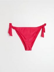 Dół od bikini wiązany po bokach - różowy. Czerwone bikini damskie Sinsay, bez wzorów. Za 15.99 zł.