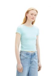 Tom Tailor Koszulka w kolorze błękitnym rozmiar: XL. Niebieskie bluzki damskie Tom Tailor, xl, bez wzorów, bez kołnierzyka, bez ramiączek. Za 26.31 zł.