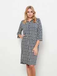 &Co Woman Sukienka "Lolly" w kolorze granatowo-kremowym rozmiar: L. Brązowe sukienki damskie &Co Woman, na co dzień, l, bez wzorów, bez kołnierzyka, bez ramiączek, midi, proste. Za 156.61 zł.