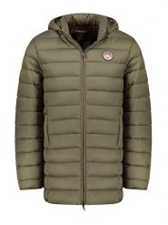 Geographical Norway Płaszcz pikowany "Amigobadge" w kolorze khaki rozmiar: S. Brązowe płaszcze męskie Geographical Norway, s, bez wzorów. Za 105.38 zł.