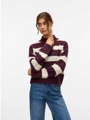 Vero Moda Sweter w kolorze bordowo-kremowym rozmiar: L. Brązowe golfy damskie Vero Moda, l, bez kołnierzyka. Za 100.28 zł.