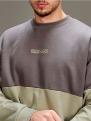 Bawełniana bluza crewneck z napisem - zielony. Zielone bluzy bez kaptura męskie Sinsay, l, z bawełny. Za 49.99 zł.