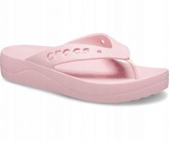 Japonki Dla Dorosłych Crocs Baya Platform Flip. Brązowe klapki damskie Crocs, bez wzorów, z materiału, bez obcasa. Za 139.99 zł.