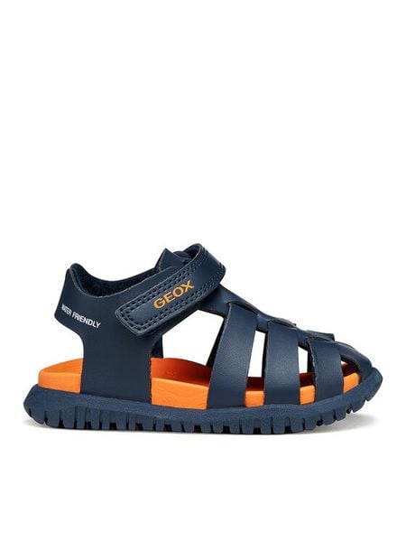 Geox Sandały B Sandal Fusbetto Bo B556AA 000BC C0820 Granatowy. Niebieskie sandały chłopięce Geox, ze skóry, bez zapięcia. Za 167.99 zł.