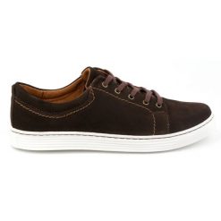 Olivier Buty Męskie skórzane casual 946MA brązowe welur. Brązowe buty sportowe na co dzień męskie na jesień, ze skóry, bez zapięcia. Za 351.82 zł.