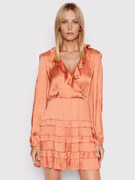 Pinko Sukienka codzienna Ardea 1G173P Y7UW Różowy Regular Fit. Czerwone sukienki damskie Pinko, na co dzień, bez wzorów, z syntetyku, bez kołnierzyka, bez ramiączek, proste. Za 879.99 zł.