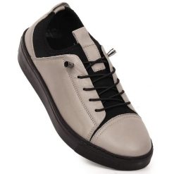 Skórzane lekkie półbuty damskie wsuwane szare T.Sokolski W26-151. Szare półbuty damskie T.Sokolski, bez wzorów, ze skóry, bez obcasa. Za 319.99 zł.