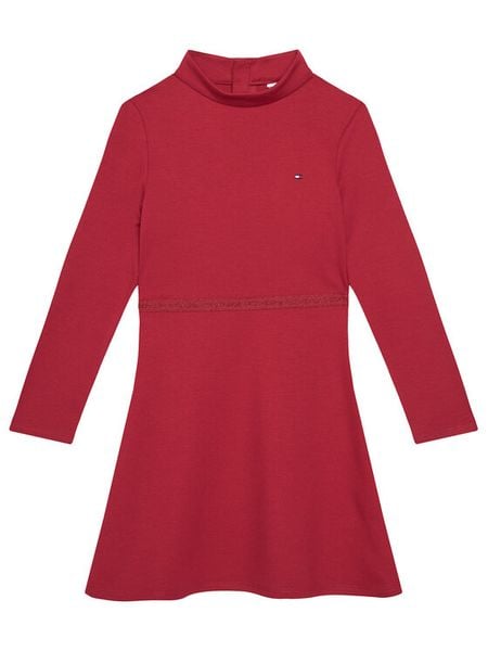 Tommy Hilfiger Sukienka codzienna Essential Skater KG0KG08790 S Czerwony Regular Fit. Czerwone sukienki dziewczęce Tommy Hilfiger, bez wzorów, z syntetyku, bez ramiączek. Za 179.99 zł.