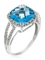 Maison héritage PARIS Złoty pierścionek "Divine Topaze" z diamentami rozmiar: 54. Niebieskie pierścionki damskie maison héritage PARIS, z diamentem, złote. Za 2,609.99 zł.