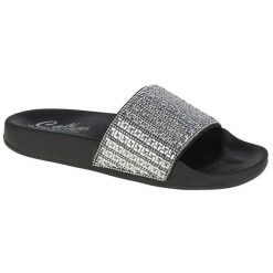 Klapki na basen damskie, Pop Ups-New Spark. Szare klapki damskie Skechers, bez wzorów, z materiału, bez obcasa. Za 361.00 zł.