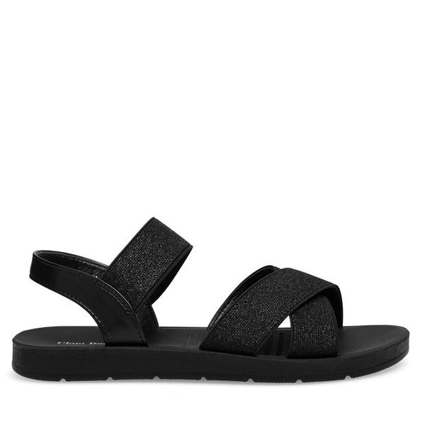 Sandały Clara Barson. Czarne sandały damskie Clara Barson, bez wzorów, bez obcasa, na płaskiej podeszwie. Za 59.99 zł.