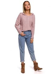 Made of emotion Bluza w kolorze jasnoróżowym rozmiar: L/XL. Różowe bluzy z kapturem damskie Made Of Emotion, l, ze splotem. Za 109.78 zł.