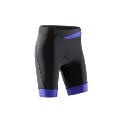 Spodenki na rower 500 damskie. Czarne szorty damskie TRIBAN, bez wzorów, z elastanu. Za 69.99 zł.
