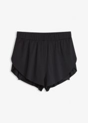 Szorty kąpielowe z szybkoschnącego materiału. Czarne bikini damskie bonprix, bez wzorów. Za 92.99 zł.