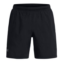 Spodenki do biegania męskie Under Armour Launch 7". Czarne szorty męskie Under Armour, bez wzorów, sportowe. W wyprzedaży za 79.99 zł.
