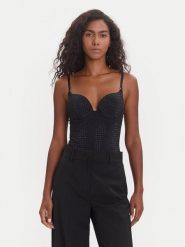 Guess Body O5BM14 KCF20 Czarny. Czarne body damskie Guess, z aplikacjami, z syntetyku. Za 389.99 zł.