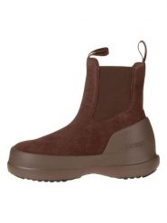 Moon Boot Skórzane botki "Luna Chelsea Suede" w kolorze jasnobrązowym rozmiar: 41. Brązowe botki damskie Moon Boot, bez obcasa, bez zapięcia. Za 505.13 zł.