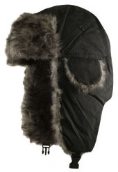 Zimowa Czapka z Futerkiem i Nausznikami – Czarna. Czarne czapki męskie Pako Jeans, na zimę, bez wzorów, z poliesteru. Za 49.00 zł.