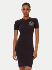 Versace Jeans Couture Sukienka codzienna 78HAOT00 Czarny Slim Fit. Czarne sukienki damskie Versace Jeans Couture, na co dzień, l, bez wzorów, z bawełny, bez kołnierzyka, bez ramiączek, proste. Za 339.99 zł.