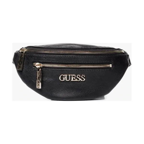 Guess Torebka Manhattan Belt Bag , czarny, rozmiar ONE SIZE. Czarne torebki klasyczne damskie Guess, z aplikacjami, z materiału, zdobione, bez dodatków. Za 399.99 zł.