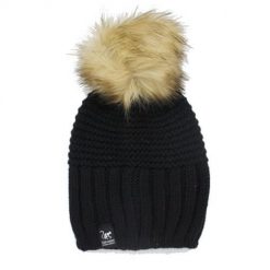 Czapka z pomponem – unisex – rozmiar uniwersalny – wyprodukowano w UE (czarna). Czarne czapki męskie SURF MONKEY, na zimę, bez wzorów, z materiału, eleganckie. Za 179.95 zł.