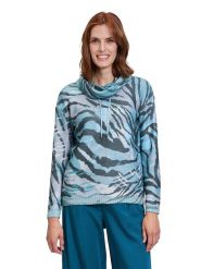 Betty Barclay Sweter w kolorze błękitno-szarym rozmiar: 48. Niebieskie golfy damskie Betty Barclay, ze splotem, bez kołnierzyka. Za 130.50 zł.